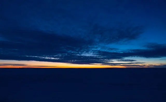 Winter dusk over the prairie